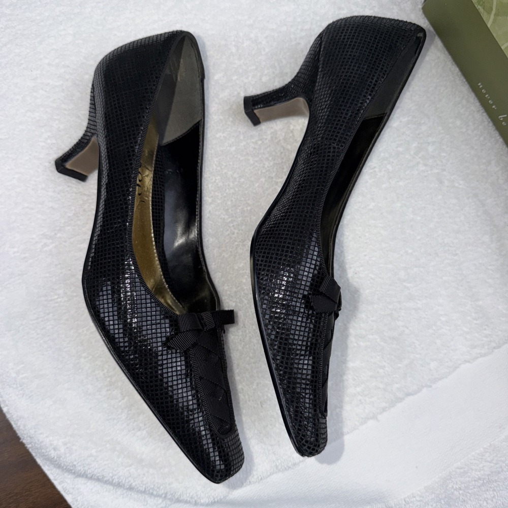 J Renee heels Shoes Pumps Black Sz 6.5 In Box Posey Style Leather Upper GUC - Picture 5 of 8